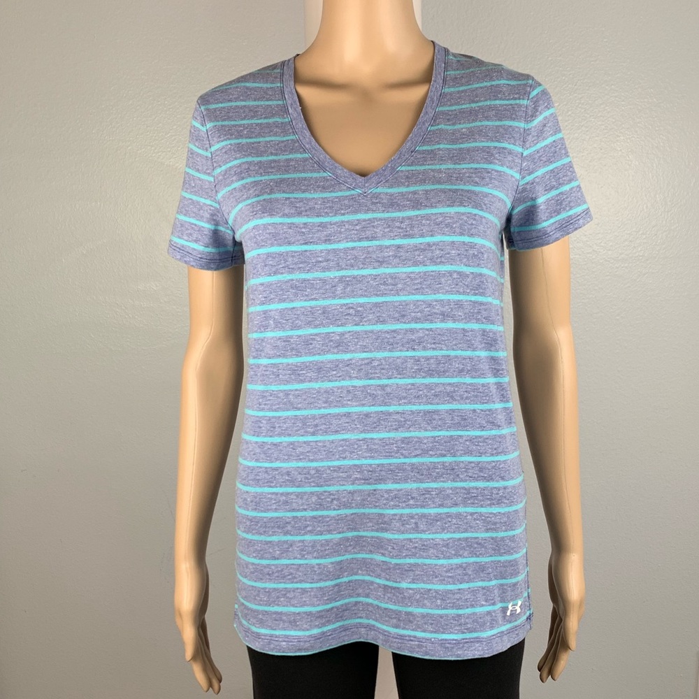 UNDER ARMOUR HeatGear Small Blue Fitted T-Shirt